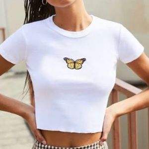 Brandy Mellville Butterfly Shirt